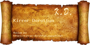 Kirrer Dorottya névjegykártya